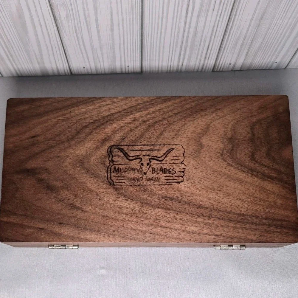 Murphy Blades Handmade Steak Knife Set of 4 Stainless Steel with Walnut Wood Box